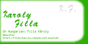 karoly filla business card